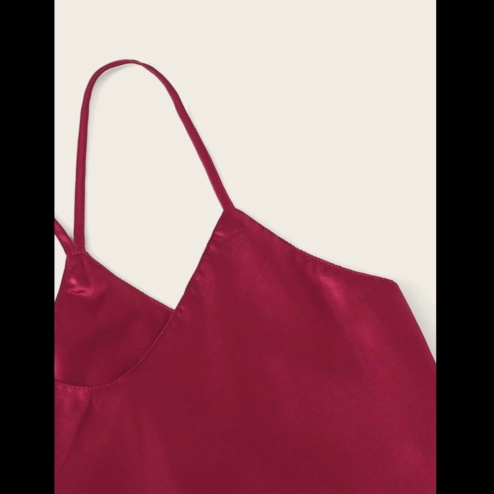 Red, Satin, Pajama Set - Picture 5 of 7